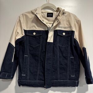 Kids Denim and Cream Hooded Jacket
